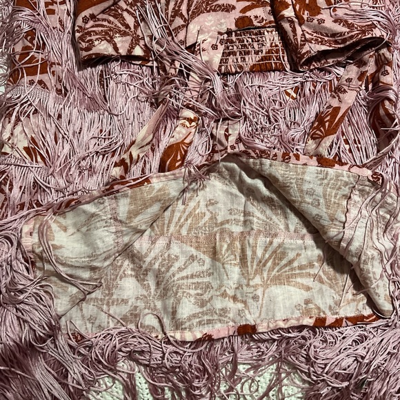 Pink/Purple Print Fringe Dress - Picture 4 of 6